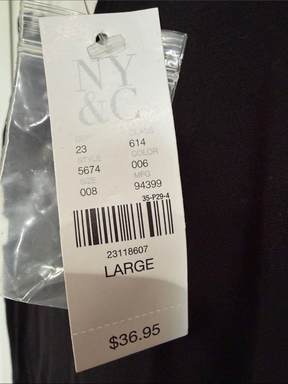 NWT New York & Company Black Mini Dress with White and Pink Hem Stripes - Picture 2 of 9